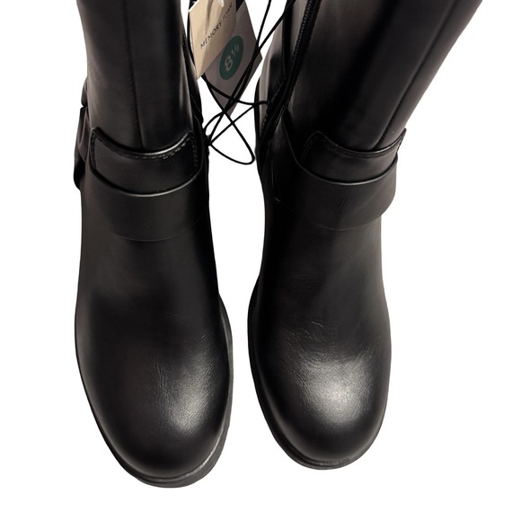 Universal Threads Boots Greyson Womens Siz 8.5 Black Ankle Block Heel Biker NEW - Picture 6 of 11